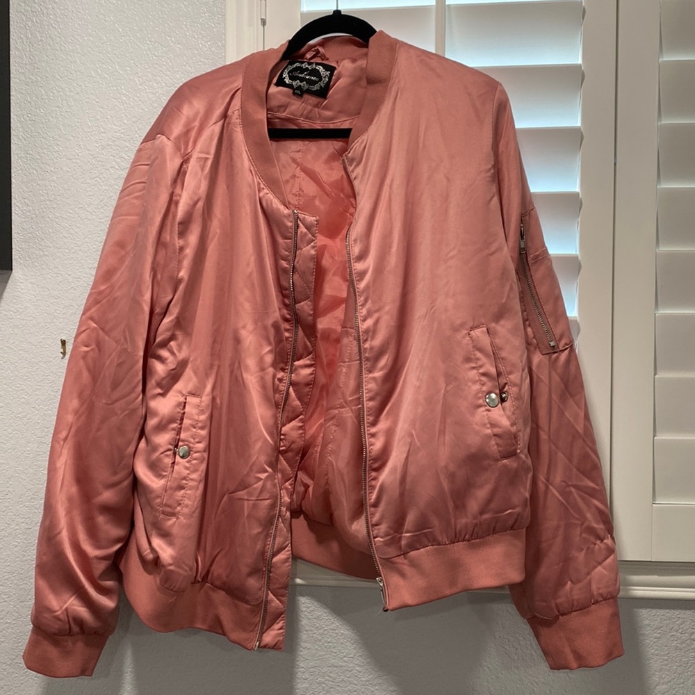Plus Size Ambiance Bomber Rose/Blush Jacket